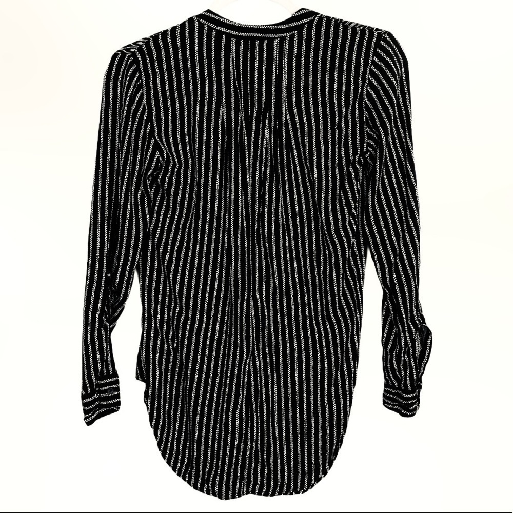 Anthropologie Maeve Black White Button Up Blouse - Picture 3 of 8